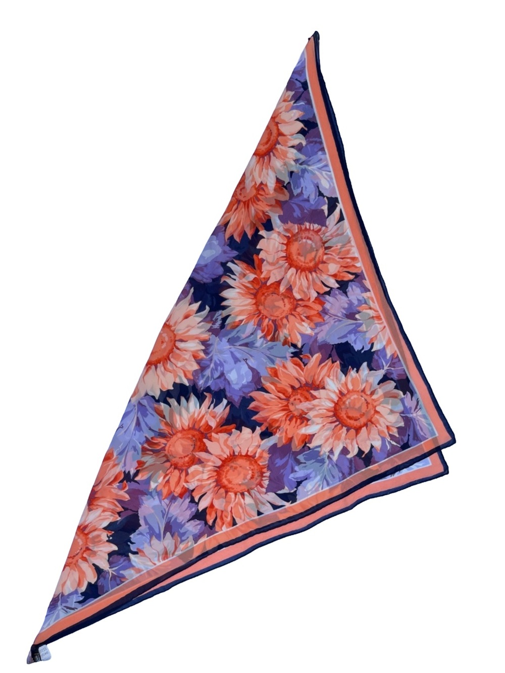 Vintage 80s Holt Renfrew Silk Scarf Made in Italy Floral - Picture 4 of 10
